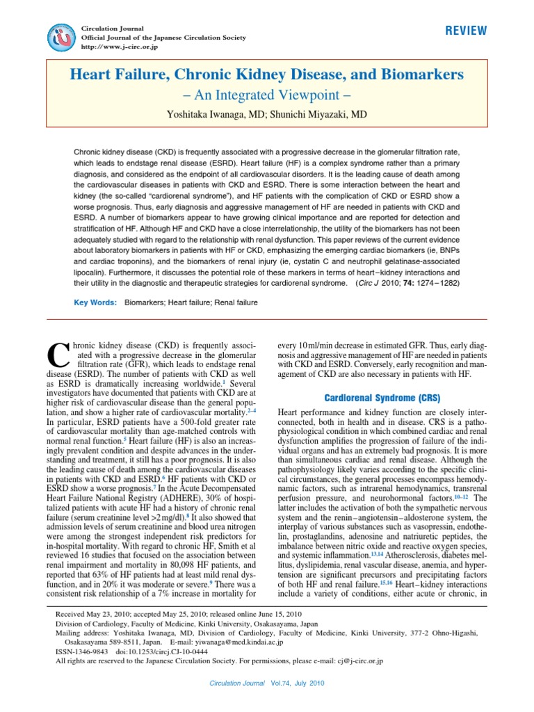 Heart Failure, Chronic Kidney Disease, and Biomarkers | PDF | Chronic ...