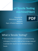 Types of Tensile Testing Machine (Fiber) : Presented by Mohammad Ali Akbar 191003063 Dept. of Textile Engineering