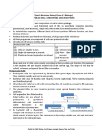 CBSE Quick Revision Notes (Class-11 Biology) Chapter-08 Cell: Structure and Functions