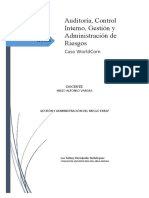 Auditoría, Control Interno, Gestión y Administración de Riesgos. Caso WorldCom