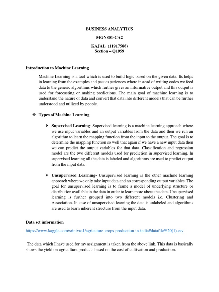 business analytics assignment pdf