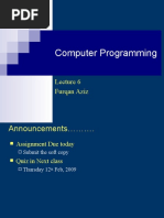 Computer Programming: Furqan Aziz