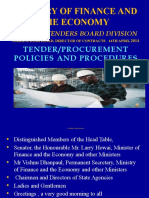 Ministry of Finance and the Economy tender procedures