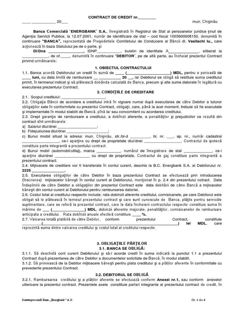 Contract de Credit | PDF