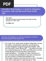 Innovative Technologies in A Systems Integration Curriculum: XML and Microsoft Visual Studio