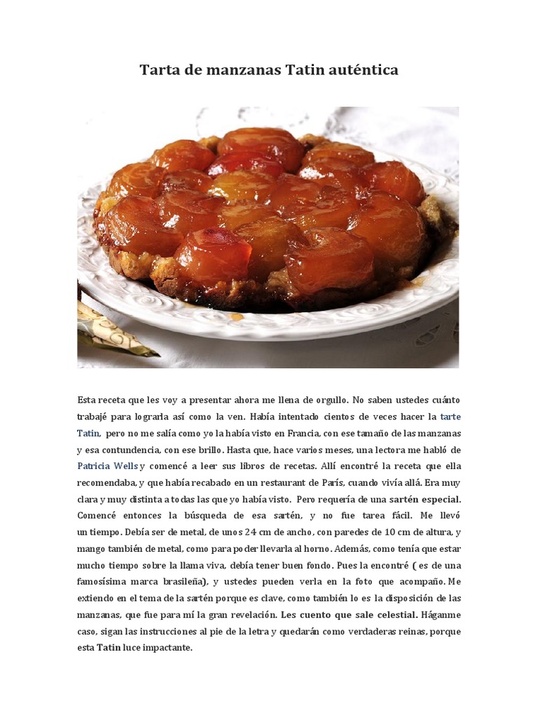 Tarta de Manzanas Tatin Autentica | PDF | Cocinando | Cocina