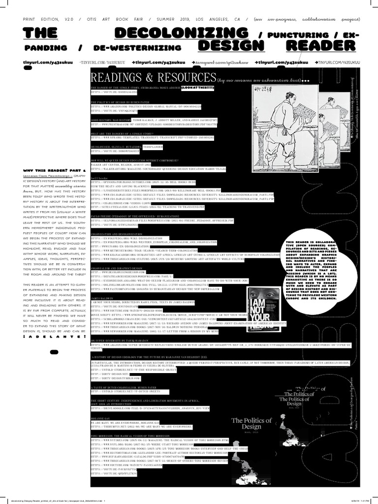 Decolonizing Design Reader - Printed - v2 - Otis at Book Fair - Summer ...