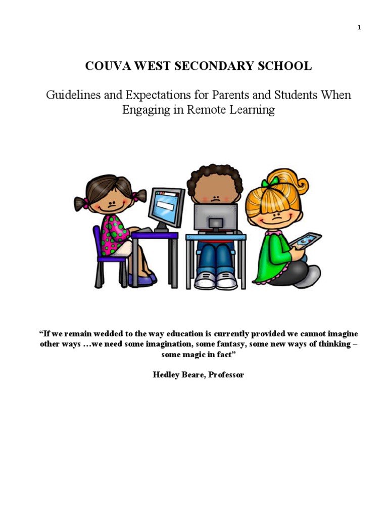 Remote Learning Guidelines for Parents & Students | PDF | Educational ...