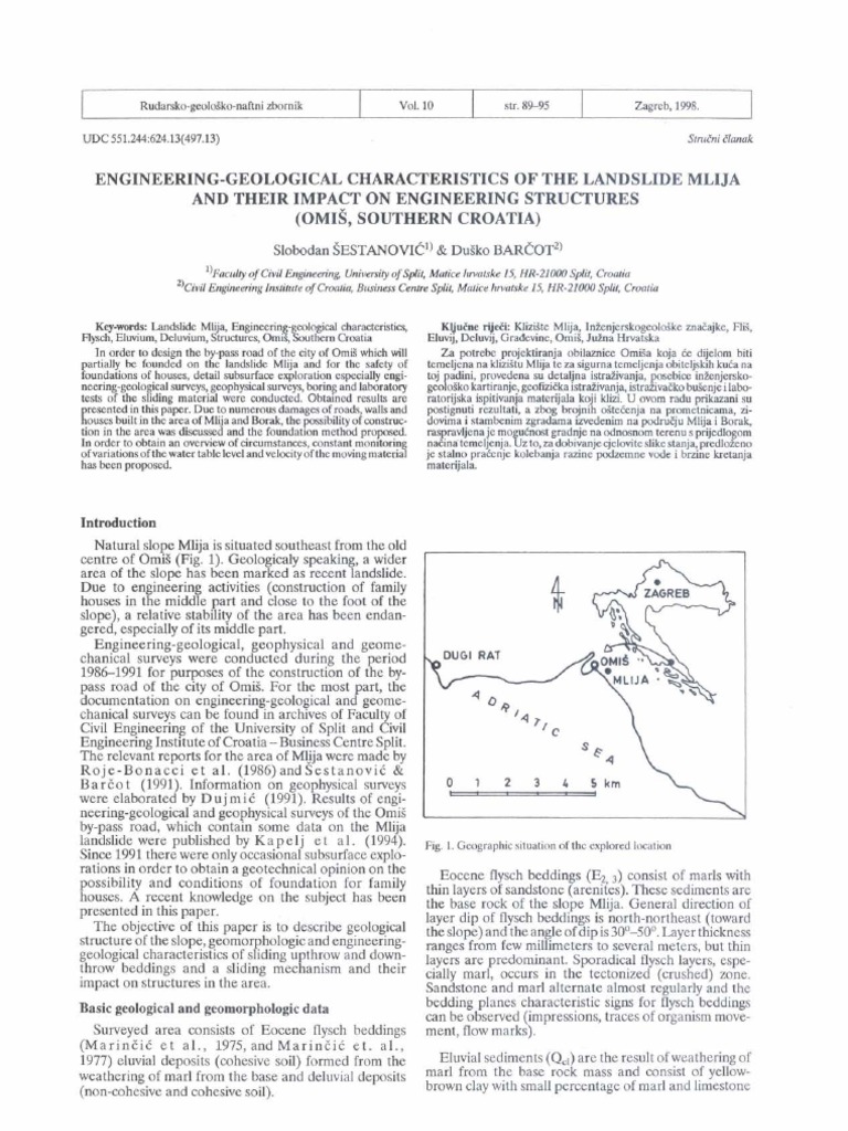 Engineering Geological Characteristics of The Landslide Mlija and Their ...