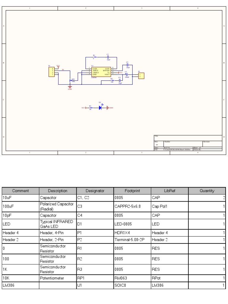 LM386 Schematic Diagram PDF | PDF | Quantity | Components