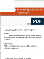 budgting for nursing education