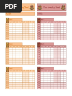 Arcadia Quest - Hero Inventory Sheet
