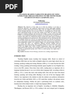 Teaching Reading Narrative Reading by Using Literature Circles Strategy To The Tenth Grade Students of Sman 1 Lempuing Jaya Nofitarina