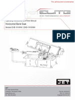 Horizontal Band Saw: Operating Instructions and Parts Manual