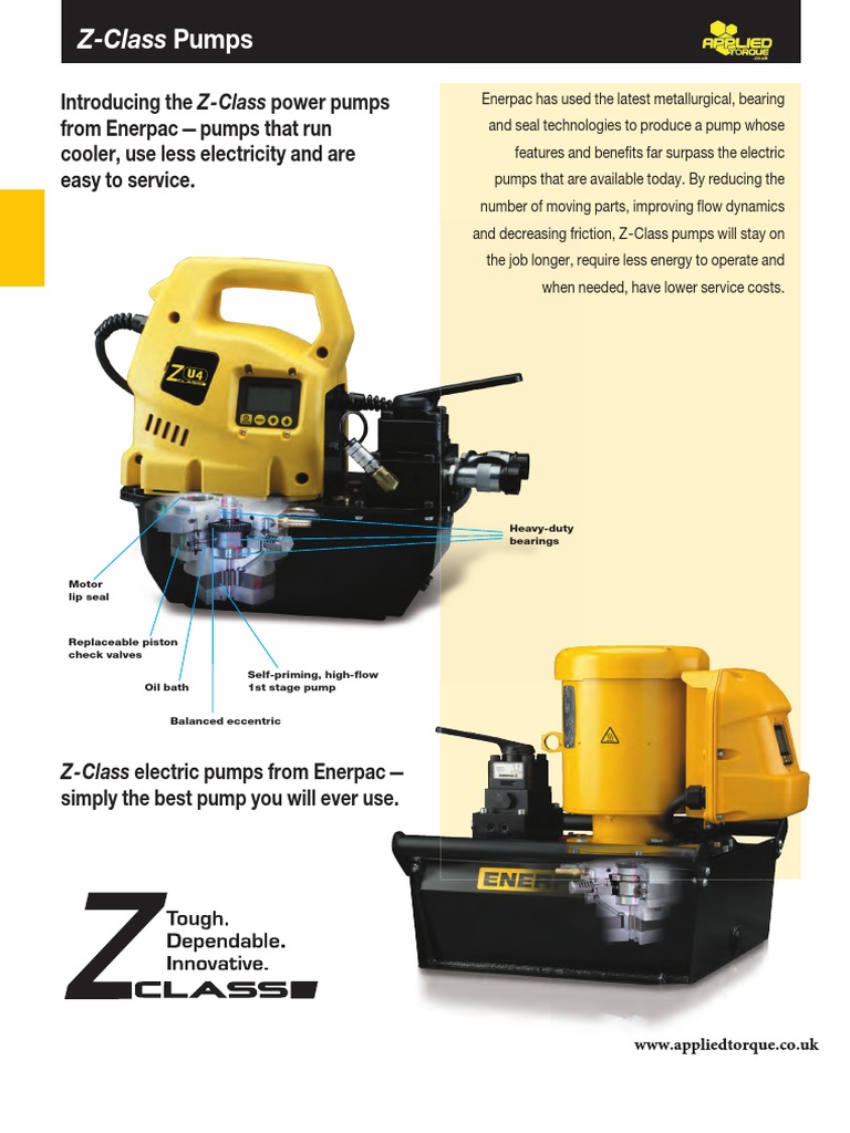 Enerpac ZU4 Series Electric Pumps PDF Pump Engines
