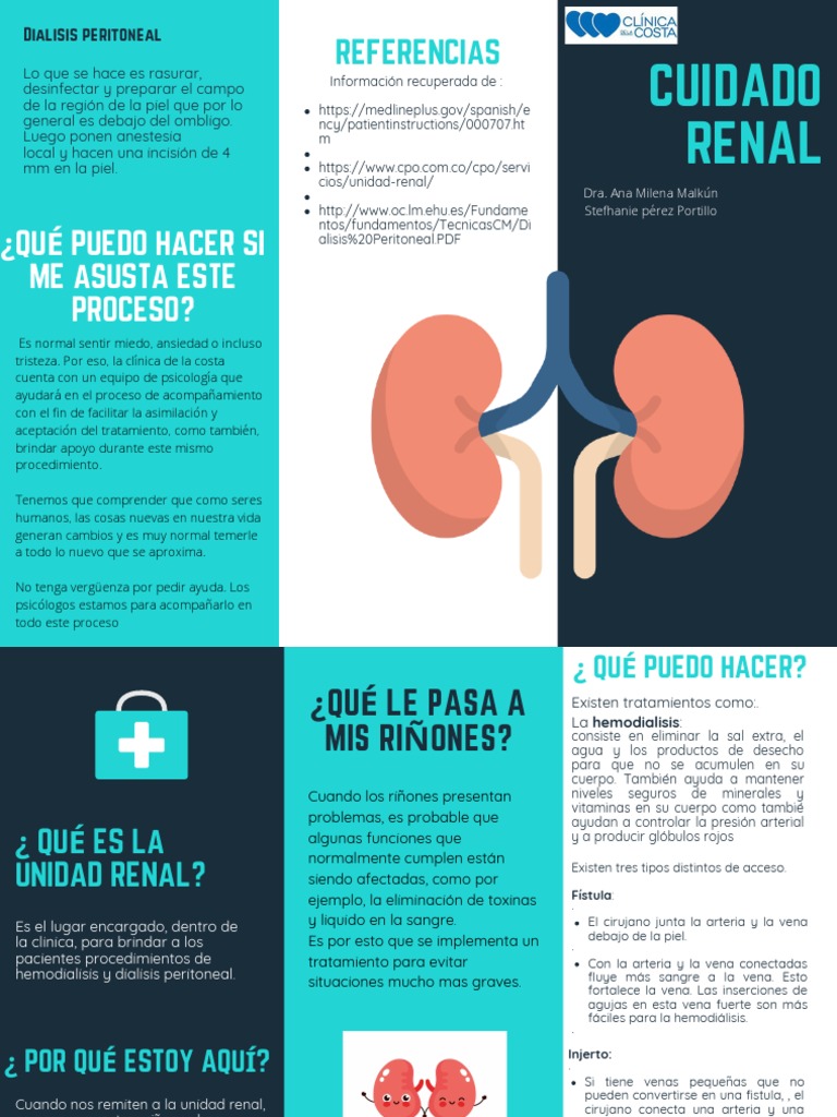 Turquoise Heart Vector Medical Brochure PDF Hemodiálisis Medicina