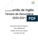 Cuadernillo de Inglés Tercero de Secundaria 2020