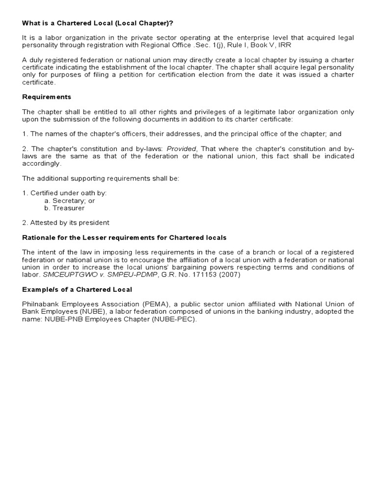 What Is A Chartered Local (Local Chapter) ? | PDF