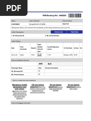 FLIGHT TICKET RAIPUR TO BANGALORE