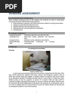 Nursing Assessment: A. Learning Outcome and Indicators