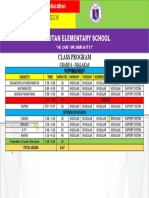 Hugutan Elementary School: Class Program