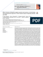 Effect of porous orthopaedic implant material and structure on load sharing with simulated bone ingrowth_ A finite element analysis comparing titanium and PEEK