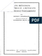 ZIMMERMANN, E. - Los metodos historico-criticos en el Nuevo Testamento - BAC, 1969