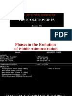 The Evolution of Pa: PA 101-Intro To Public Administration