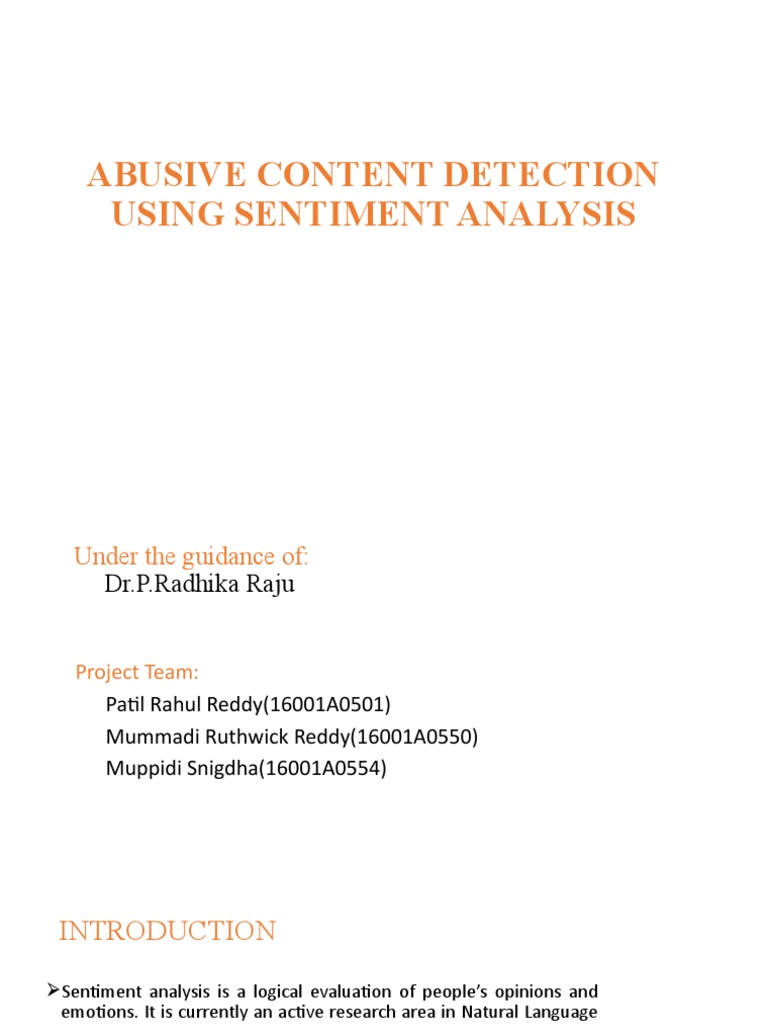 Abusive Content Detection via Sentiment Analysis | PDF | Statistical ...