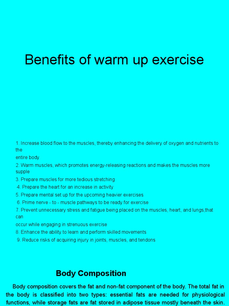 Warm Up and Cool Down Exercises PDF | PDF | Adipose Tissue | Muscle
