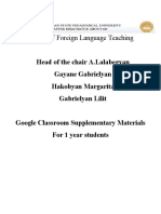 Chair of Foreign Language Teaching: Head of The Chair A.Lalabegyan Gayane Gabrielyan Hakobyan Margarita Gabrielyan Lilit