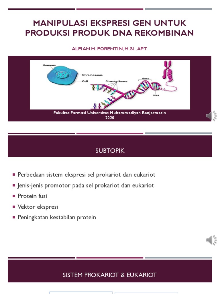 Ekspresi Gen Rekombinan untuk Produksi Protein | PDF