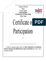 Certificate of Paticipation 
