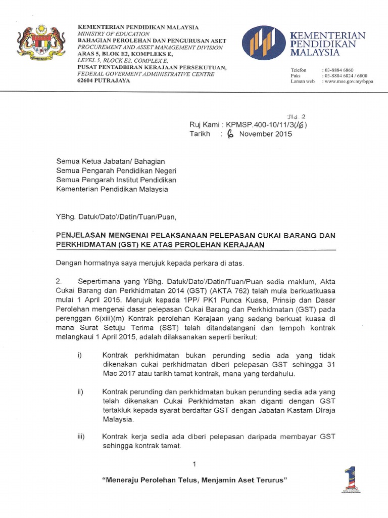 Makluman Penjelasan GST  PDF