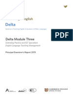 2015 Delta Module Three Principal Examiners Report