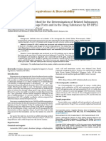 Stability Indicating Method For The Determination of Related Substancesin Felodipine Solid Dosage Form and in The Drug Substance B JBB 1000287