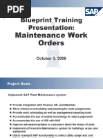 Blueprint Training Presentation:: Maintenance Work Orders