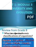 Unit 1: Module 3 Biodiversity and Evolution