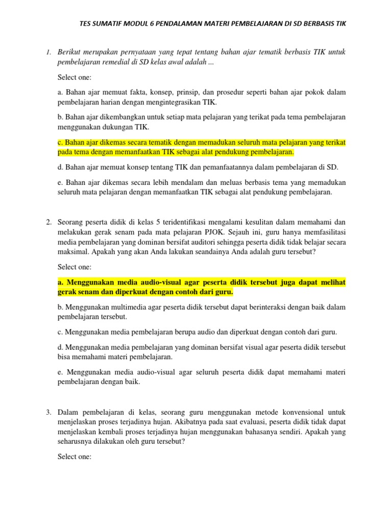 Tes Sumatif Tik Pdf