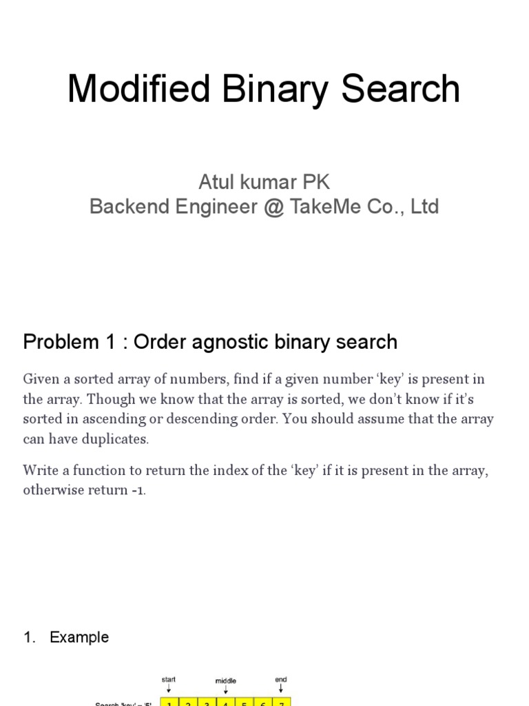 Modified Binary Search | PDF | Array Data Structure | Function ...