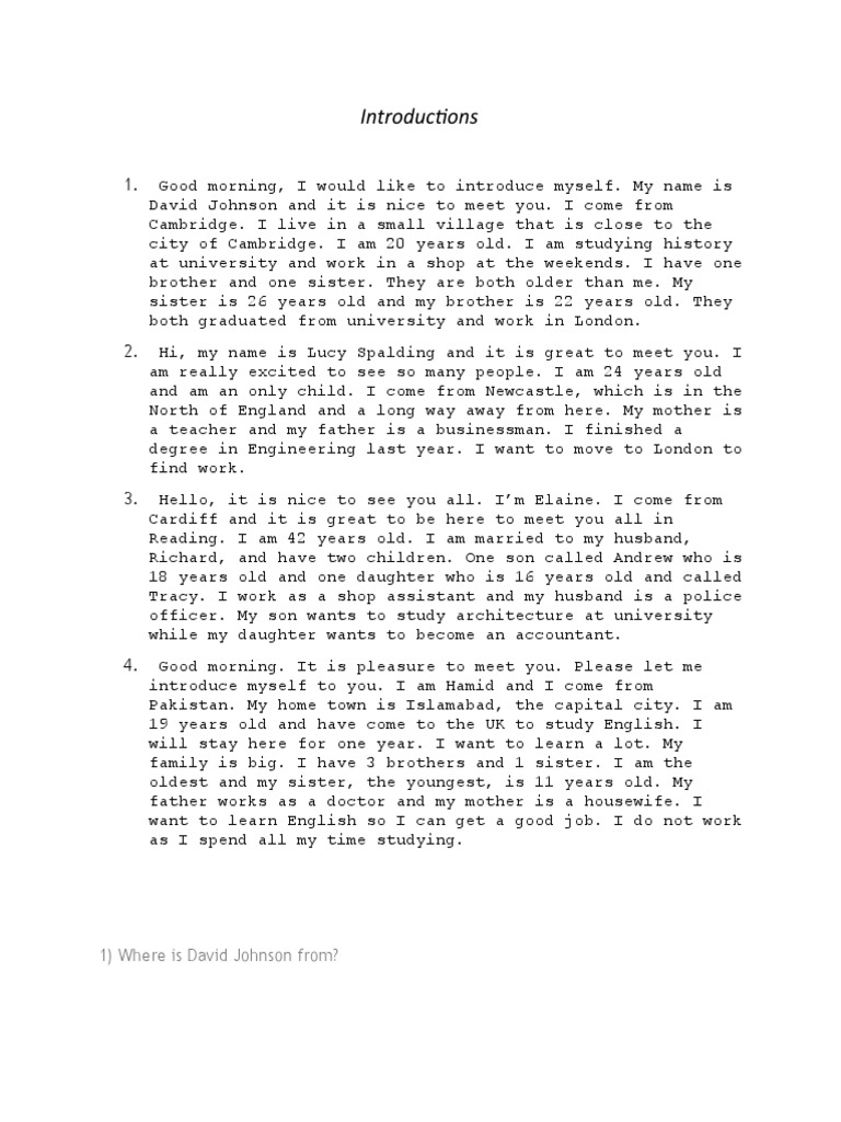 Introductions Reading Pdf