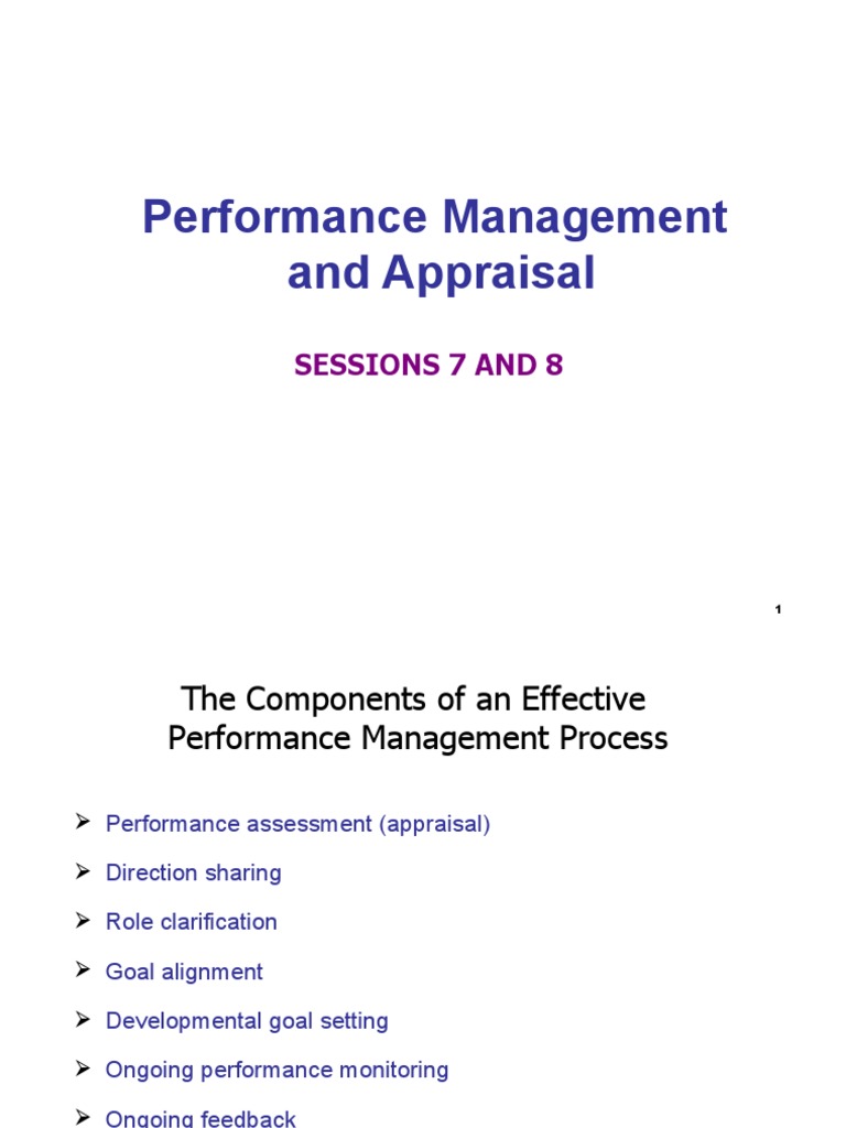 Performance Management Session 7 and 8 | PDF | Performance Appraisal | Goal