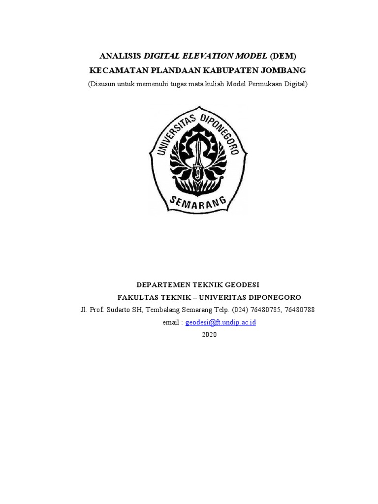 Analisis Digital Elevation Model Jombang | PDF