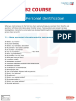 B2 Course: Unit 1 - Personal Identification