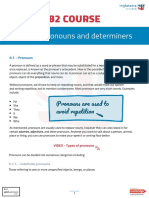 B2 Course: Unit 9 - Pronouns and Determiners