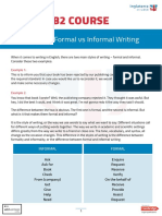 B2 Course: Unit 20 - Formal Vs Informal Writing