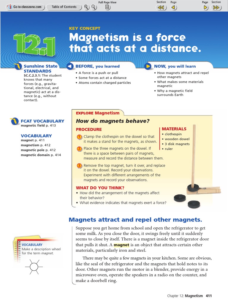 Is A Force That Acts at A Distance. How Do Behave