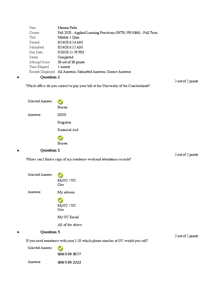 Quiz ITNR PDF Behavior Modification Learning