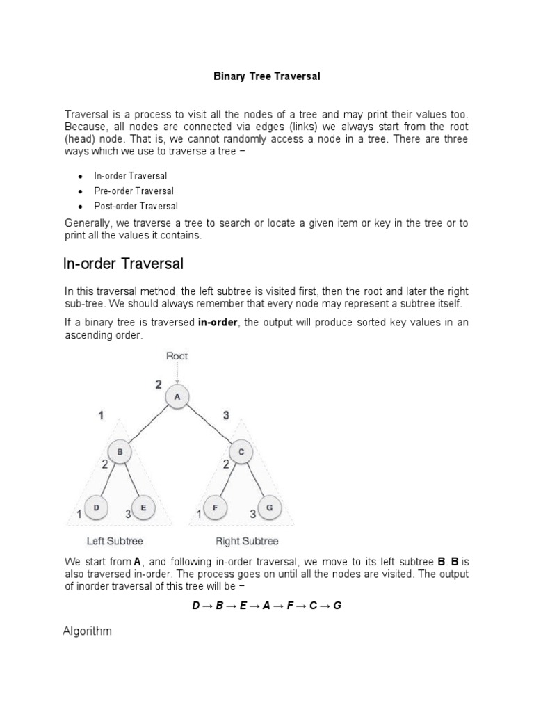 Binary Tree Traversal | PDF | Algorithms And Data Structures | Algorithms