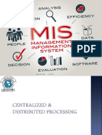 Centralised and Distributed Processing